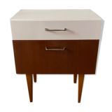 Wooden bedside table and nude