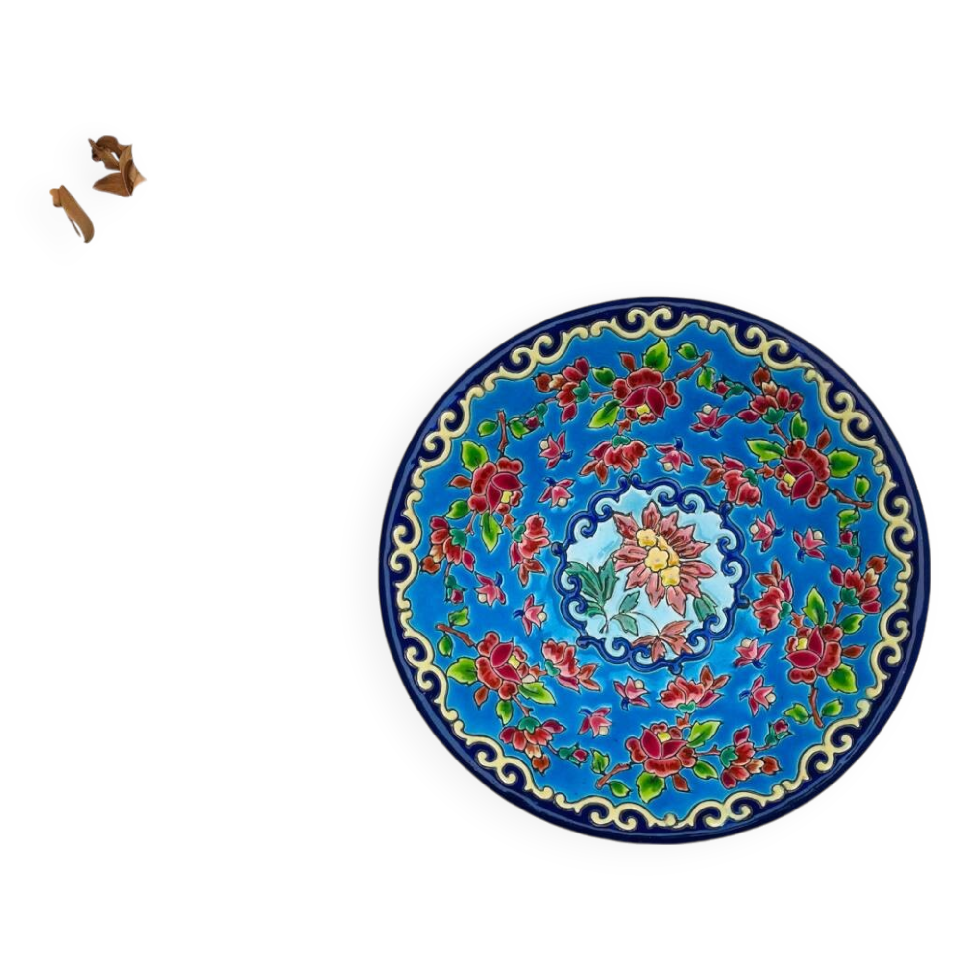 Tripod cup in Longwy enamels hand-enhanced by Denise Masson