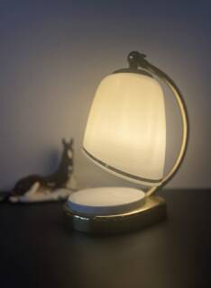 Bauhaus / Modernist lamp brass/bakelite & opaline Mid Century 1940-50