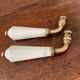 pair of Limoges porcelain handle levers UCDA and l