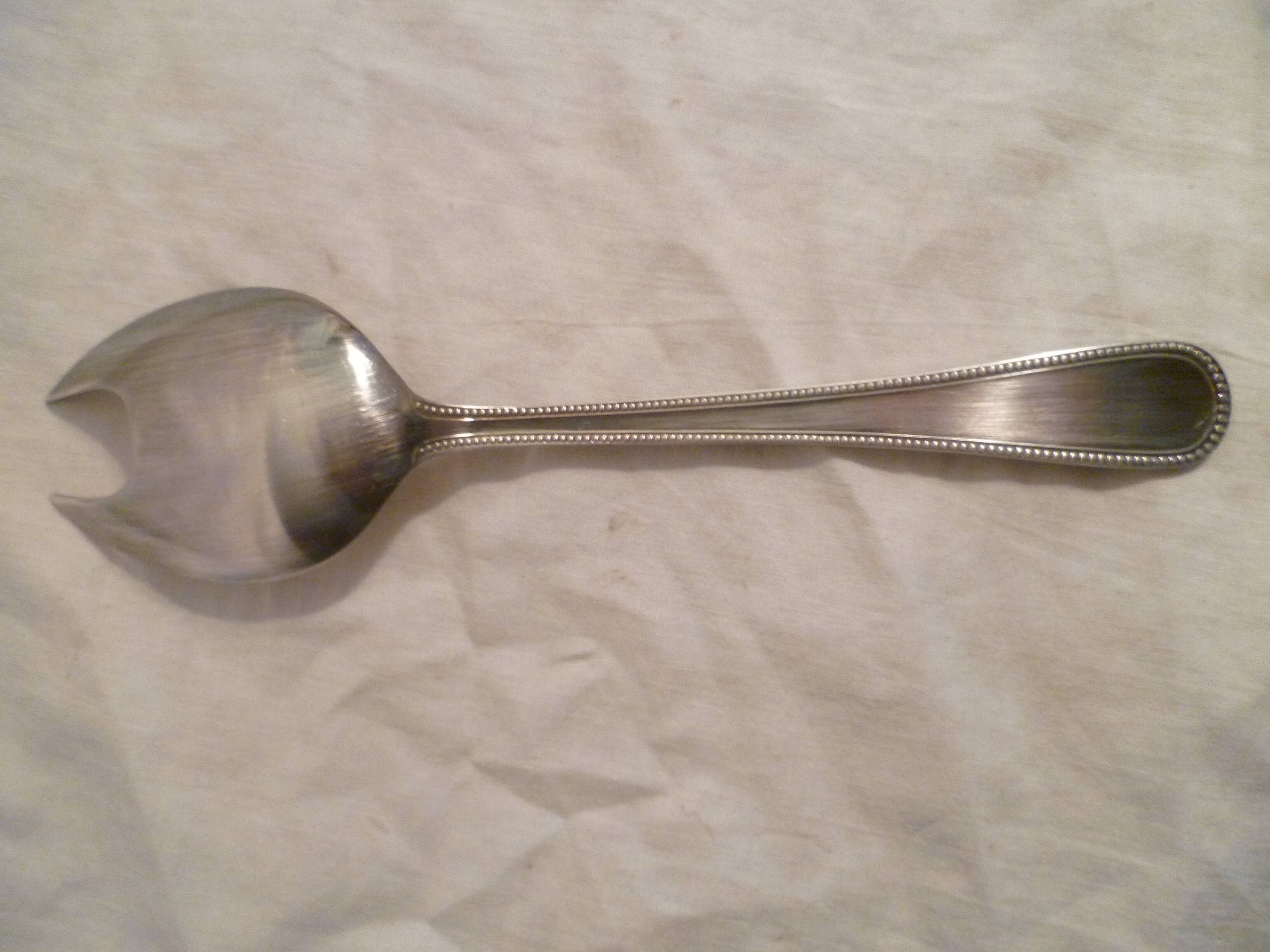 Cookie spoon in silver metal pearl model