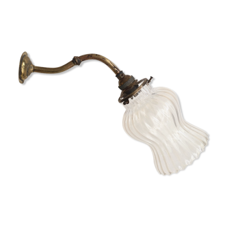 Brass and glass tulip sconce