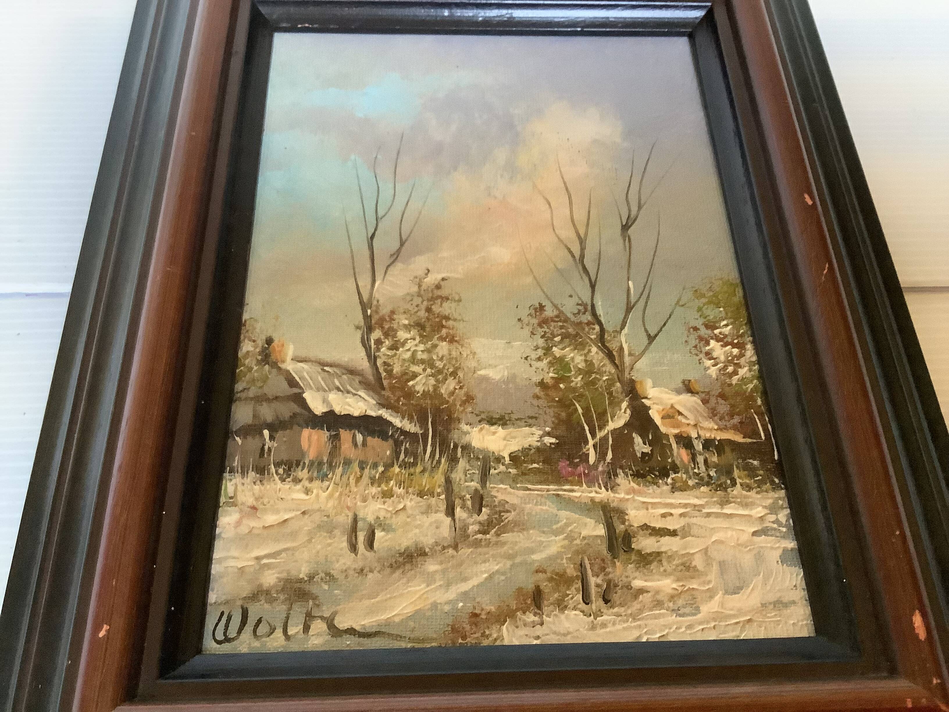 Pair of landscape paintings, oil on cardboard