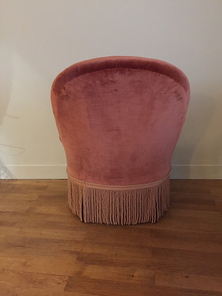Pink velvet Armchair