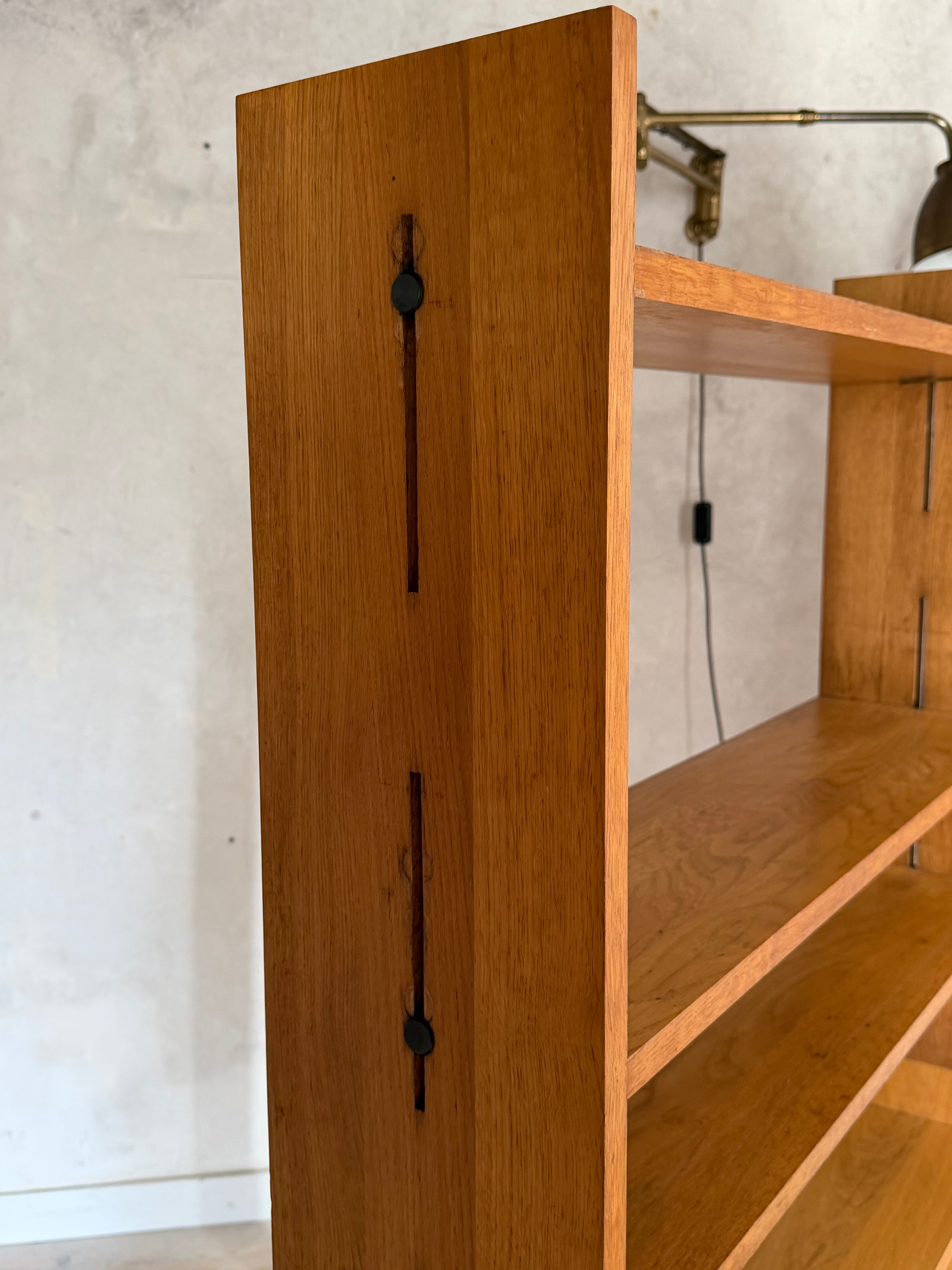 Vintage freestanding bookshelf in solid oak
