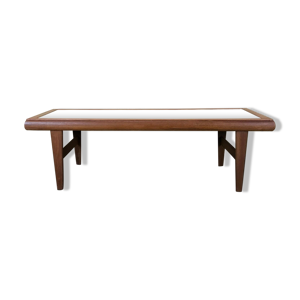 Table en teck table basse design danois avec miroir années 60