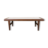 Table en teck table basse design danois avec miroir années 60