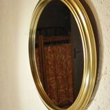 Round gold metal mirror 31 cm