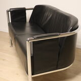 Vintage sofa in synthetic leather and chrome metal, 1970s