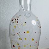 Carafe en verre de Murano avec deux verres – Millefiori multicolore soufflé à la main