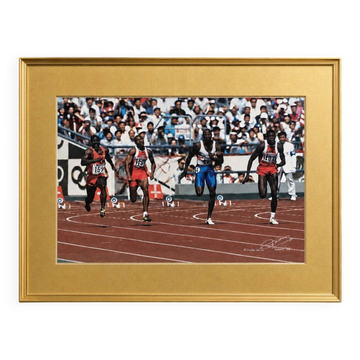 Photo originale / signée / iconique photo / finale 100m Séoul 1988 / Photo d'art culte / signée