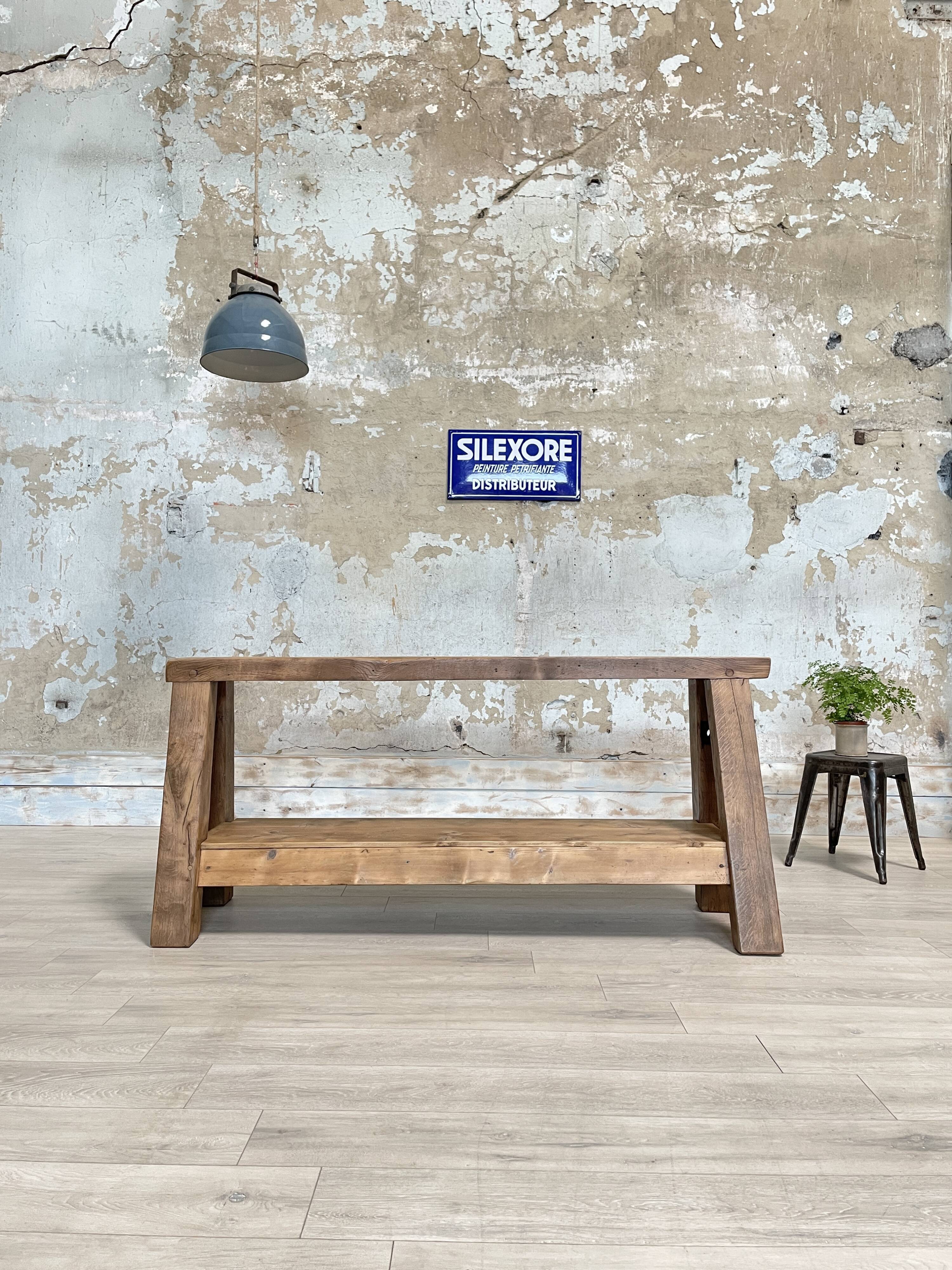 Workshop workbench in solid oak