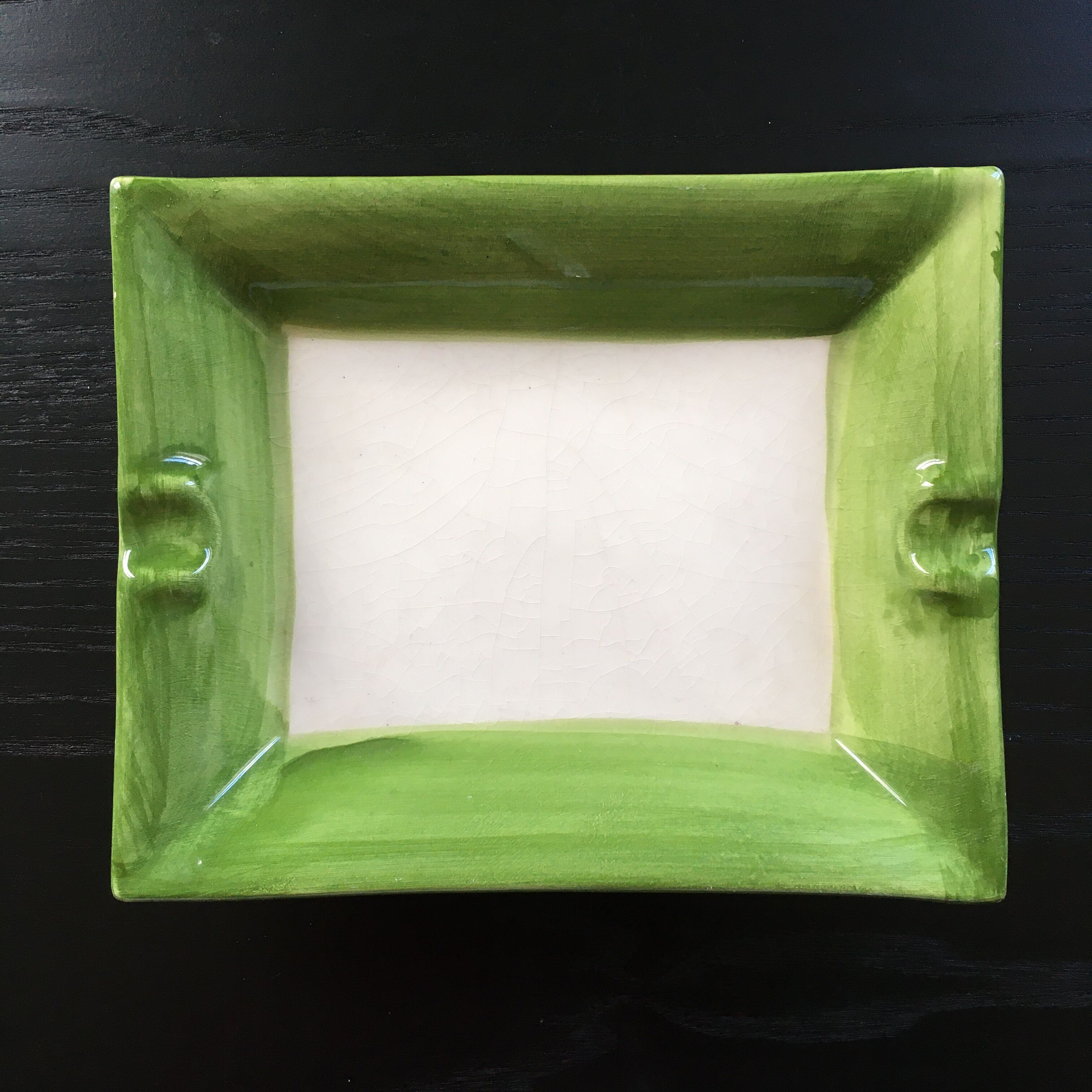 Vide poche vert et ivoire