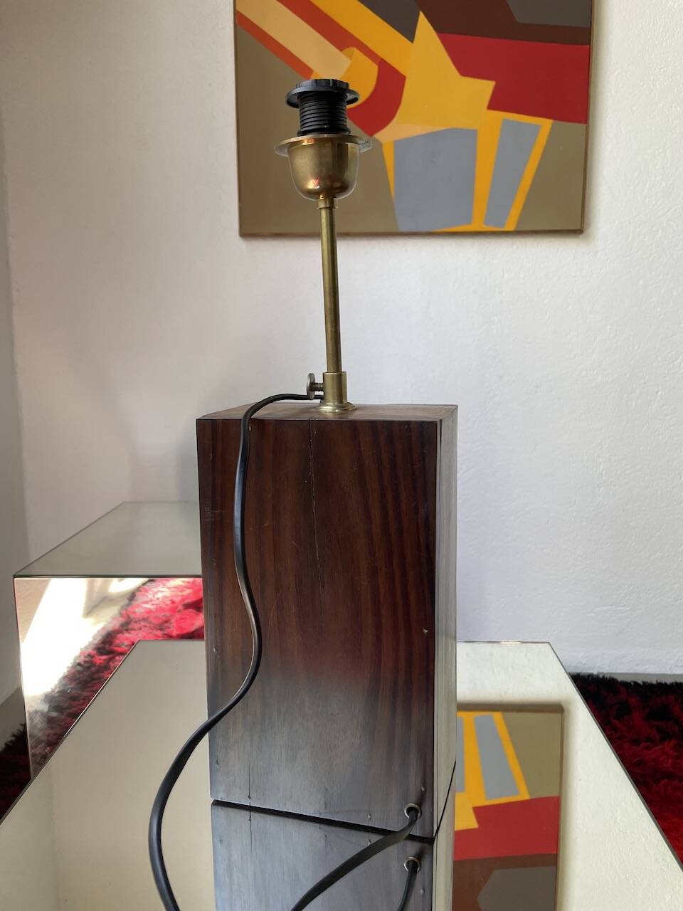 1950s wooden table lamp
