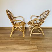 Pair of adult rattan armchairs