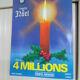 Original National Lottery poster slice Christmas candle