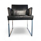 6 x Solo chair by Antonio Citterio for B&B Italia / Black leather
