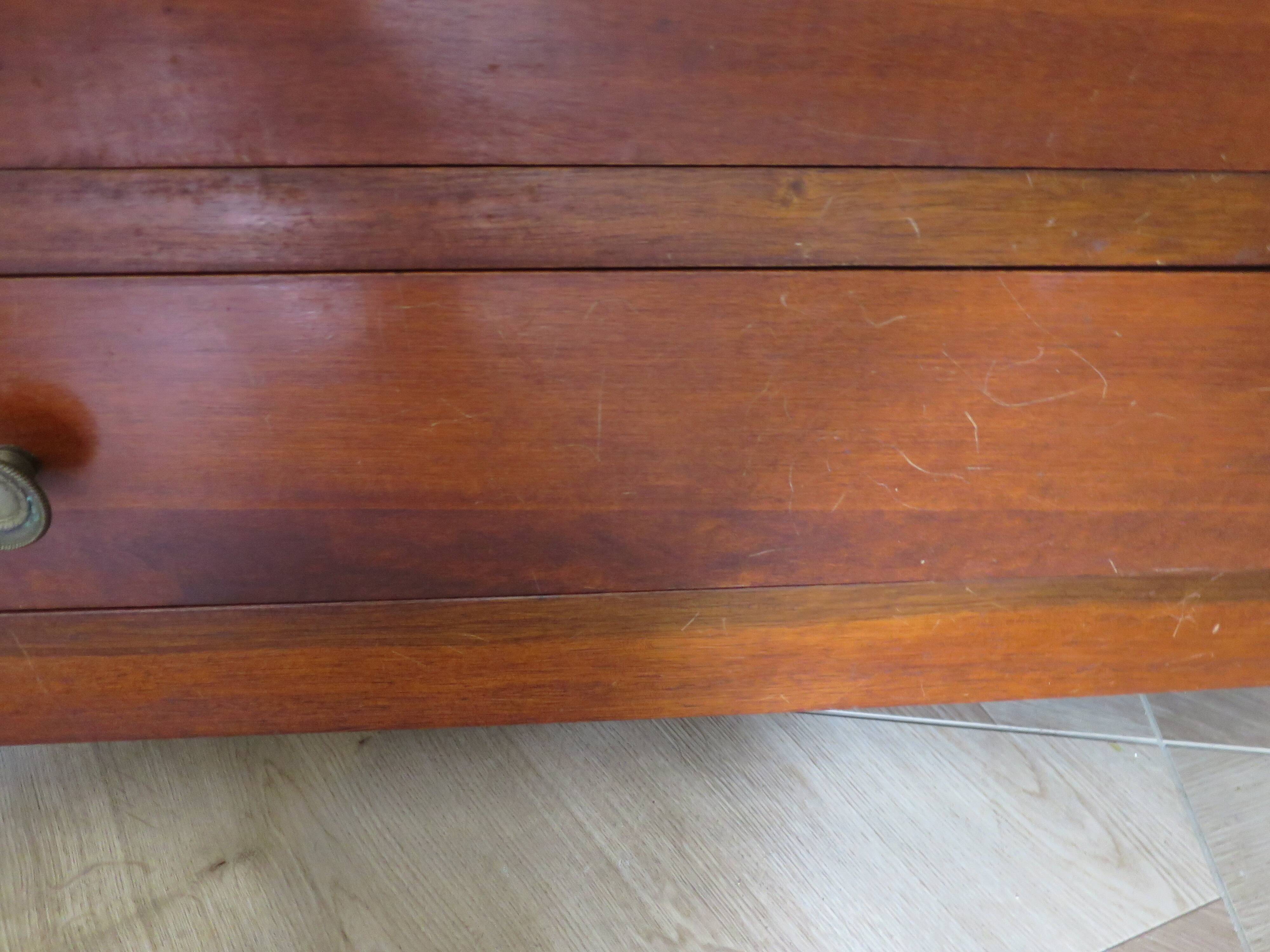 4-drawer chest of drawers - empire style - with detached columns - mahogany-bronze stain