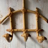 Small vintage rattan hook
