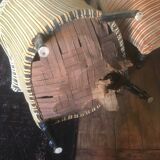 Pair of Original tapestry velvet stripe armchairs.