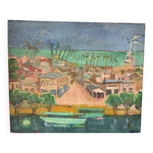 Paysage d’île signée