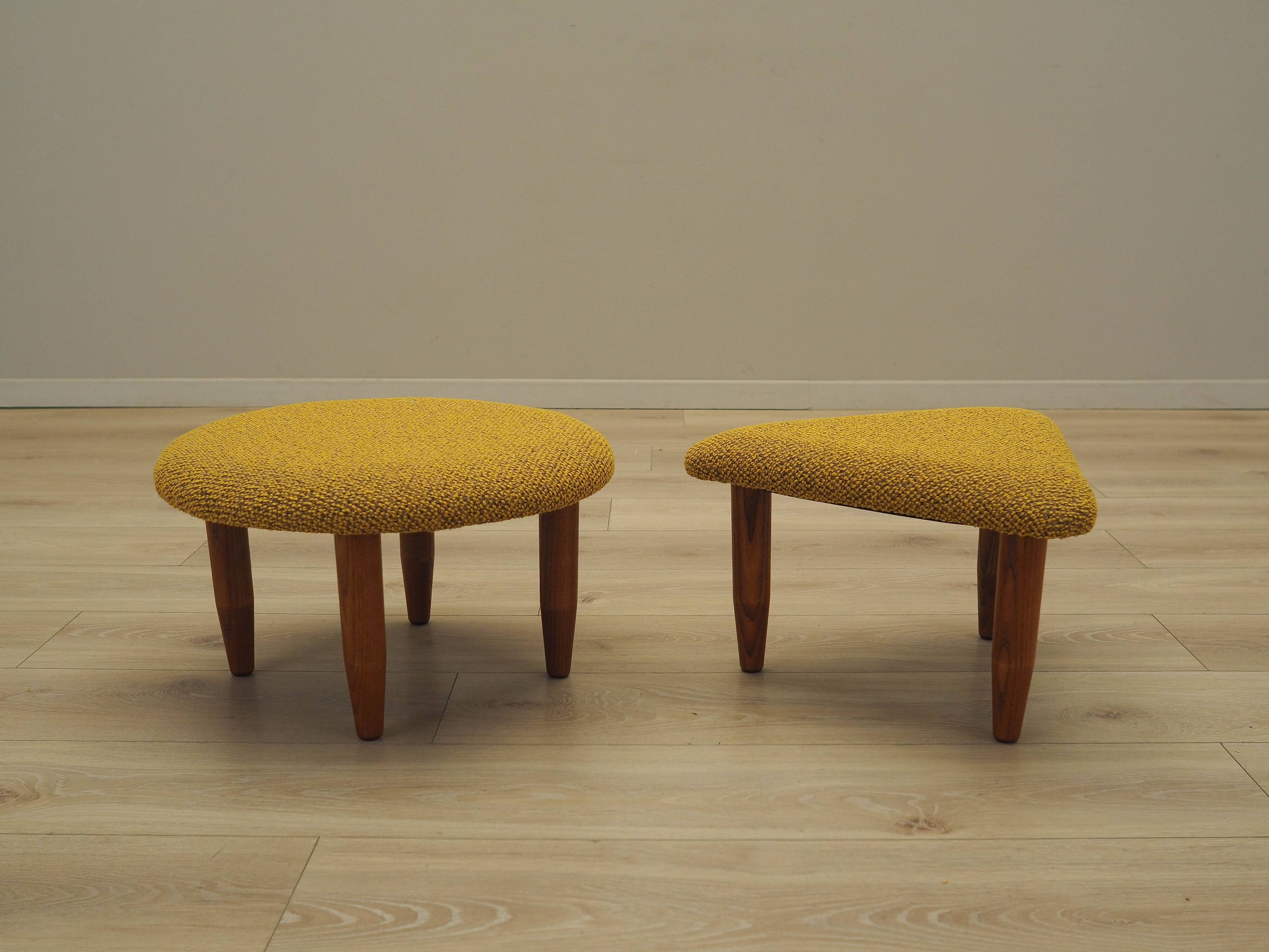 Set of two mustard footstools, Danish design, 1990s, production: Denmark