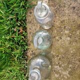 Set of 3 retro glass bottles
