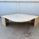 Large marble travertine coffee table in the shape of an eye from Roche Bobois vintage 70s