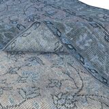 118x219 cm contemporary hand-knotted turkish accent rug over-dyed in blue, circa 1960. tek0407