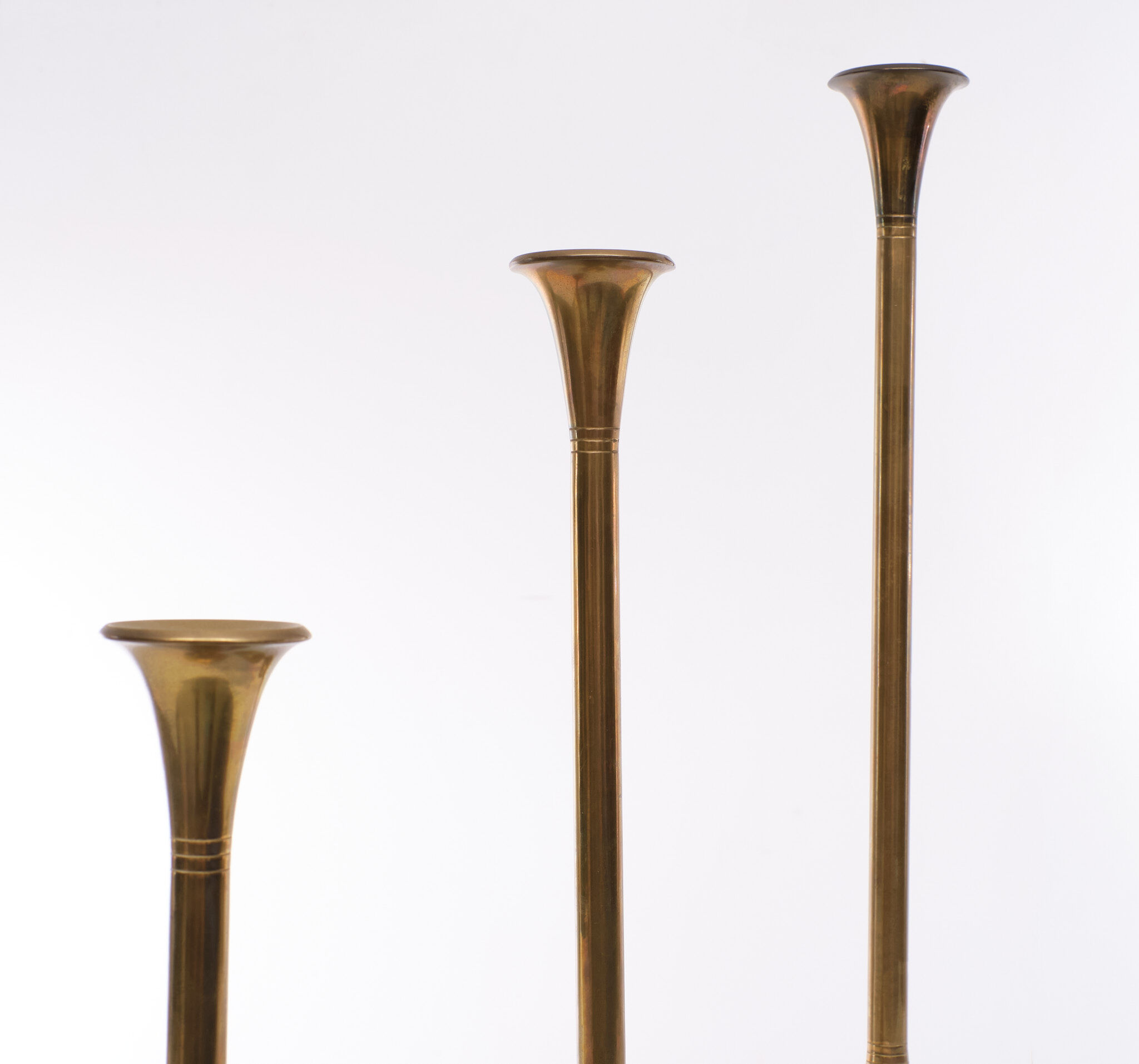 Villeroy & Boch Brass Candle Sticks Germany 1980s Set of 3