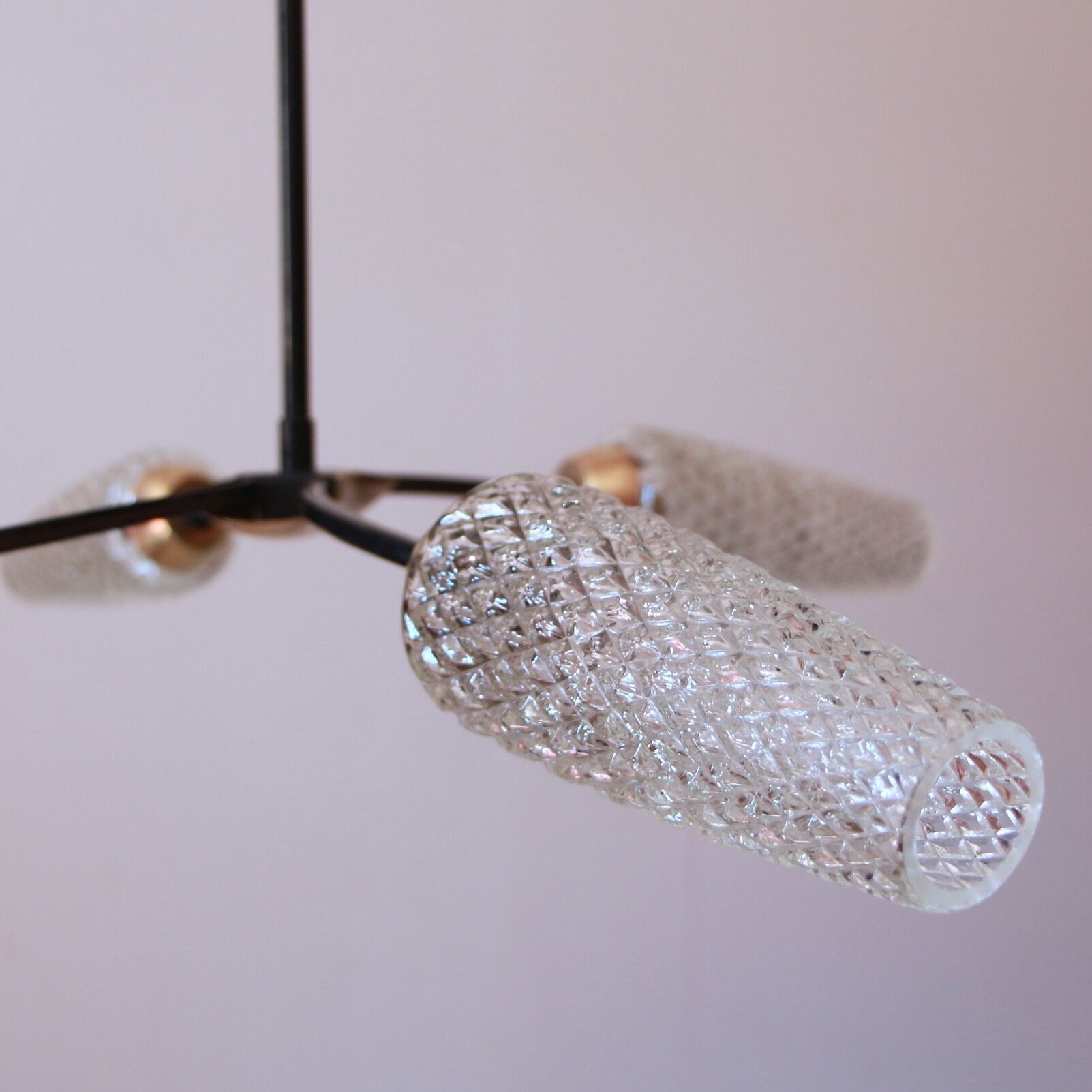 Lustre 4 tulips and brass