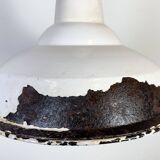 Industrial British White Enamel Factory Pendant Lamp from Benjamin, 1960s