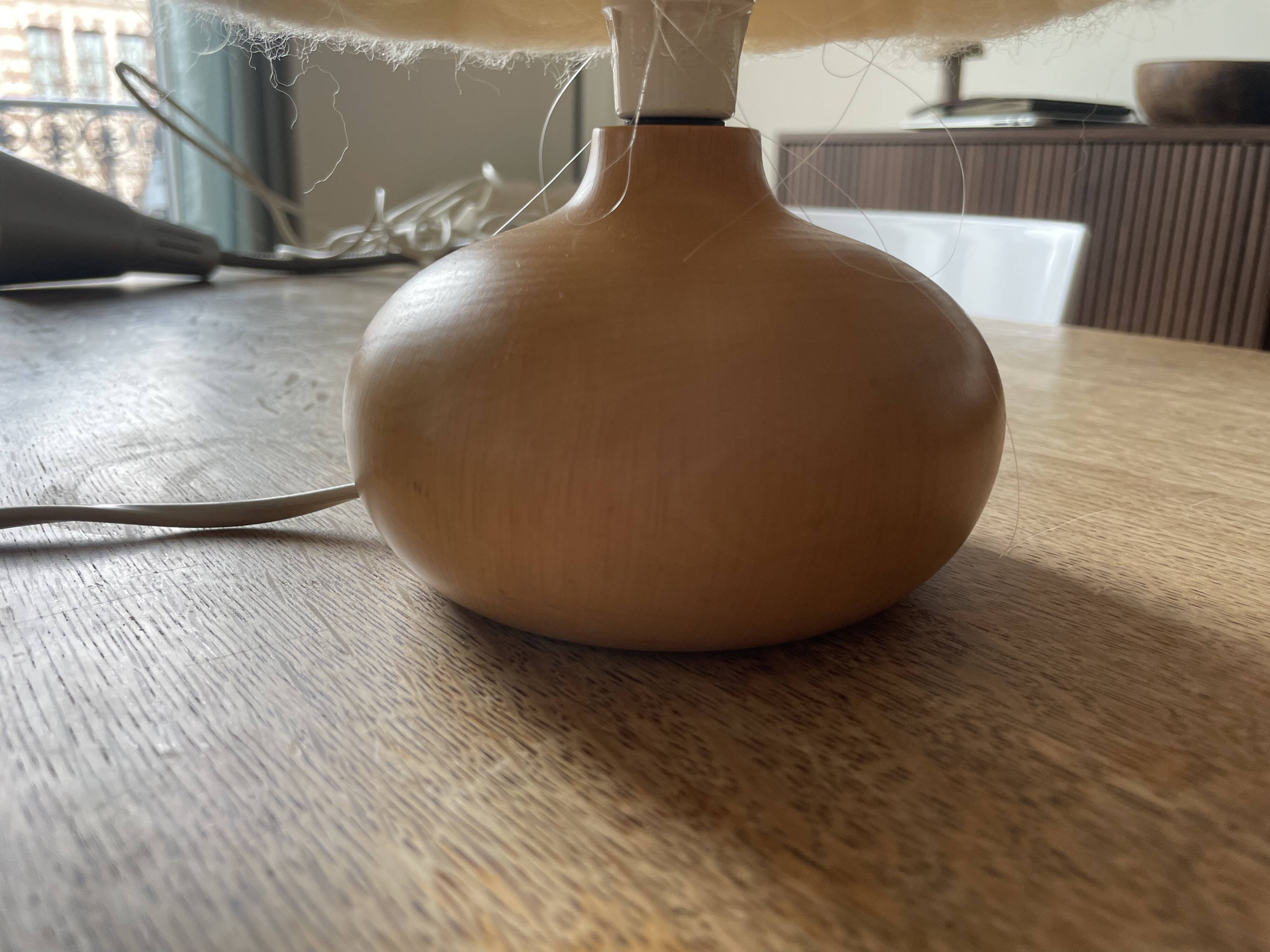 1970s wooden ball lamp