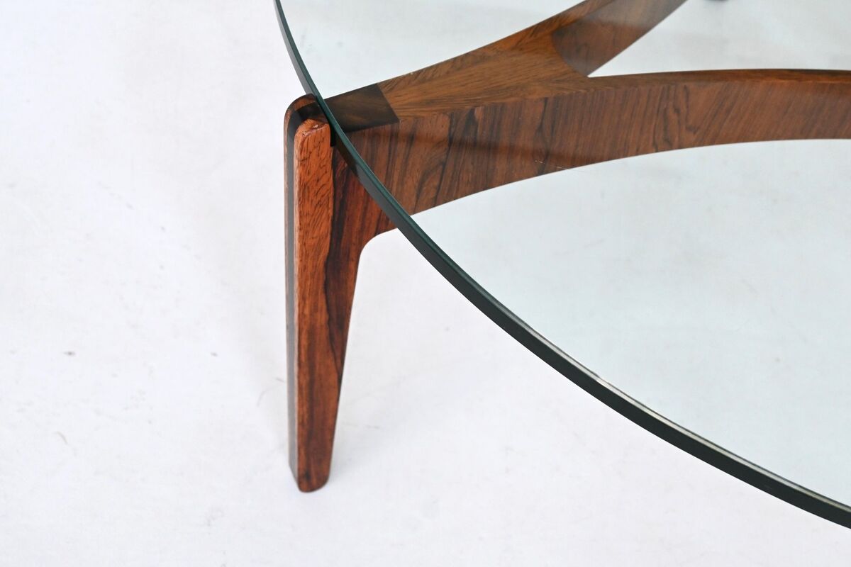Sven Ellekaer sculptural coffee table rosewood Linneberg Denmark 1962