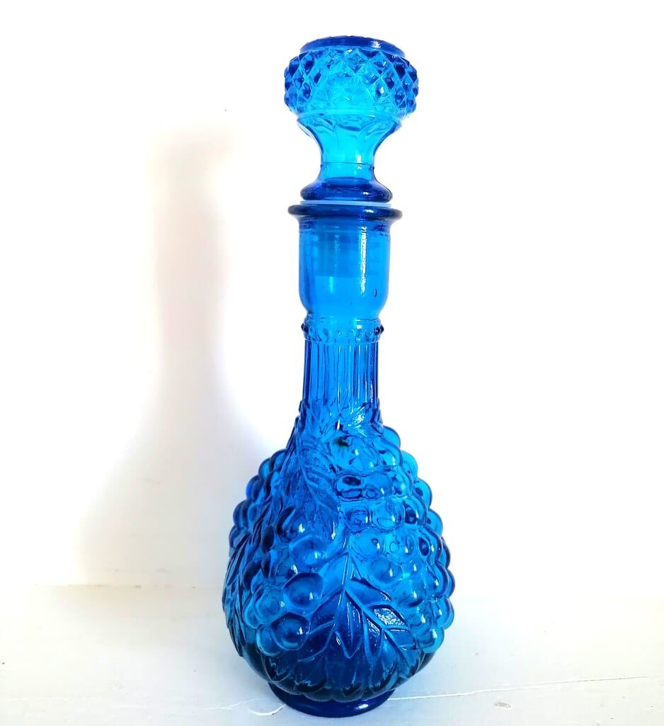 Three glass decanters from Empoli, Italy 1960