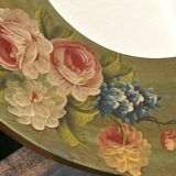 Oval mirror decorating hand-painted flowers - 60x70cm