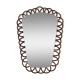 Wooden mirror imitation rattan 60s - 43x31cm