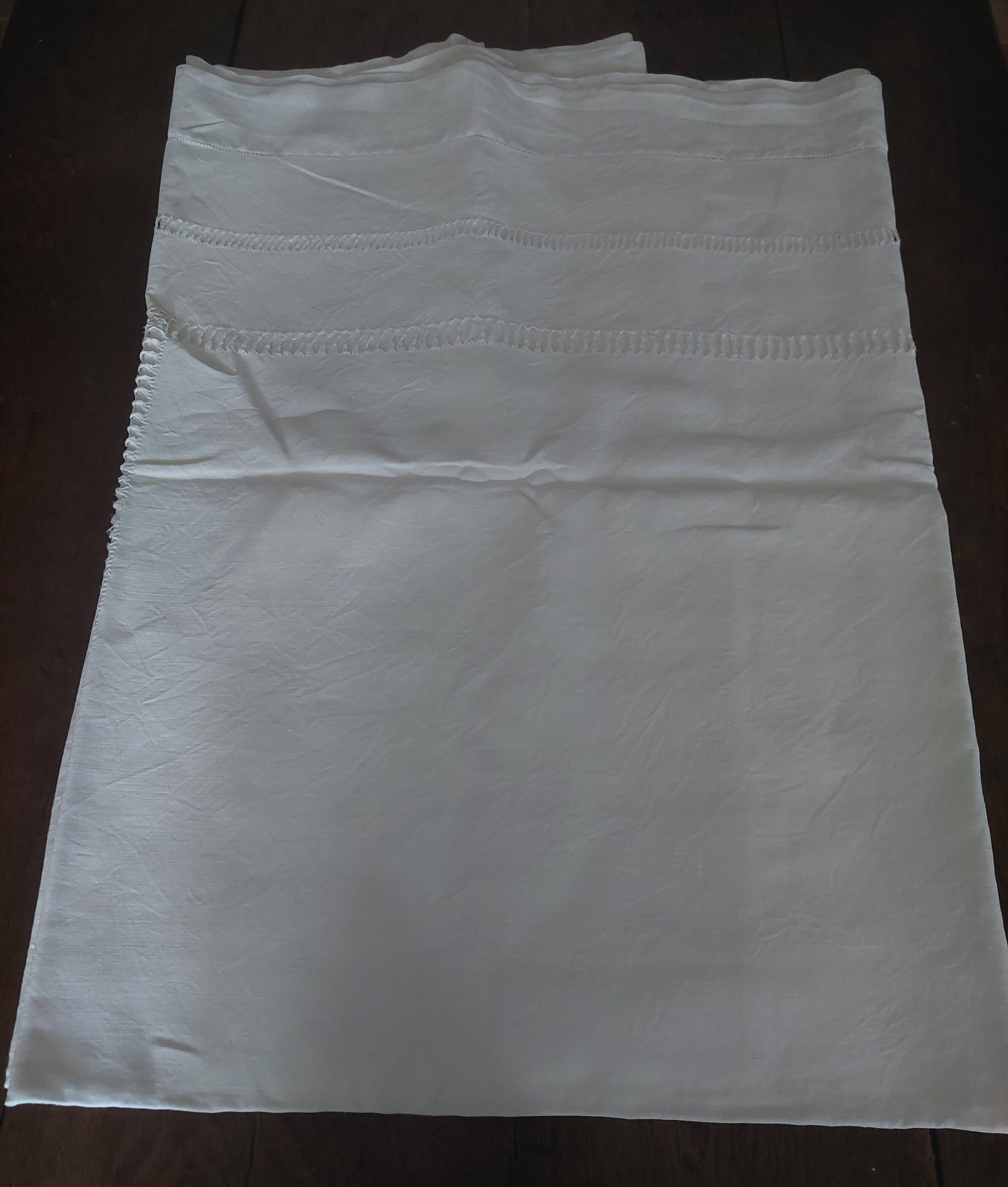 Antique linen sheet 210 X 290 cm monogram BT