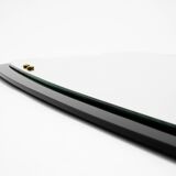 Large Mid Century wall mirror with extraordinary black glass frame