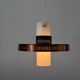Glass ceiling light with a copper-coloured metal frame, 1960s, Germany.