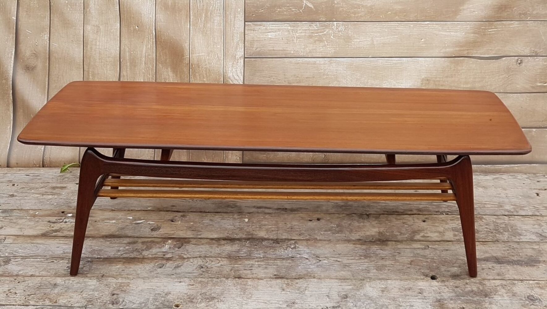 Teak coffee table by Louis van Teeffelen for WéBé, 1950s