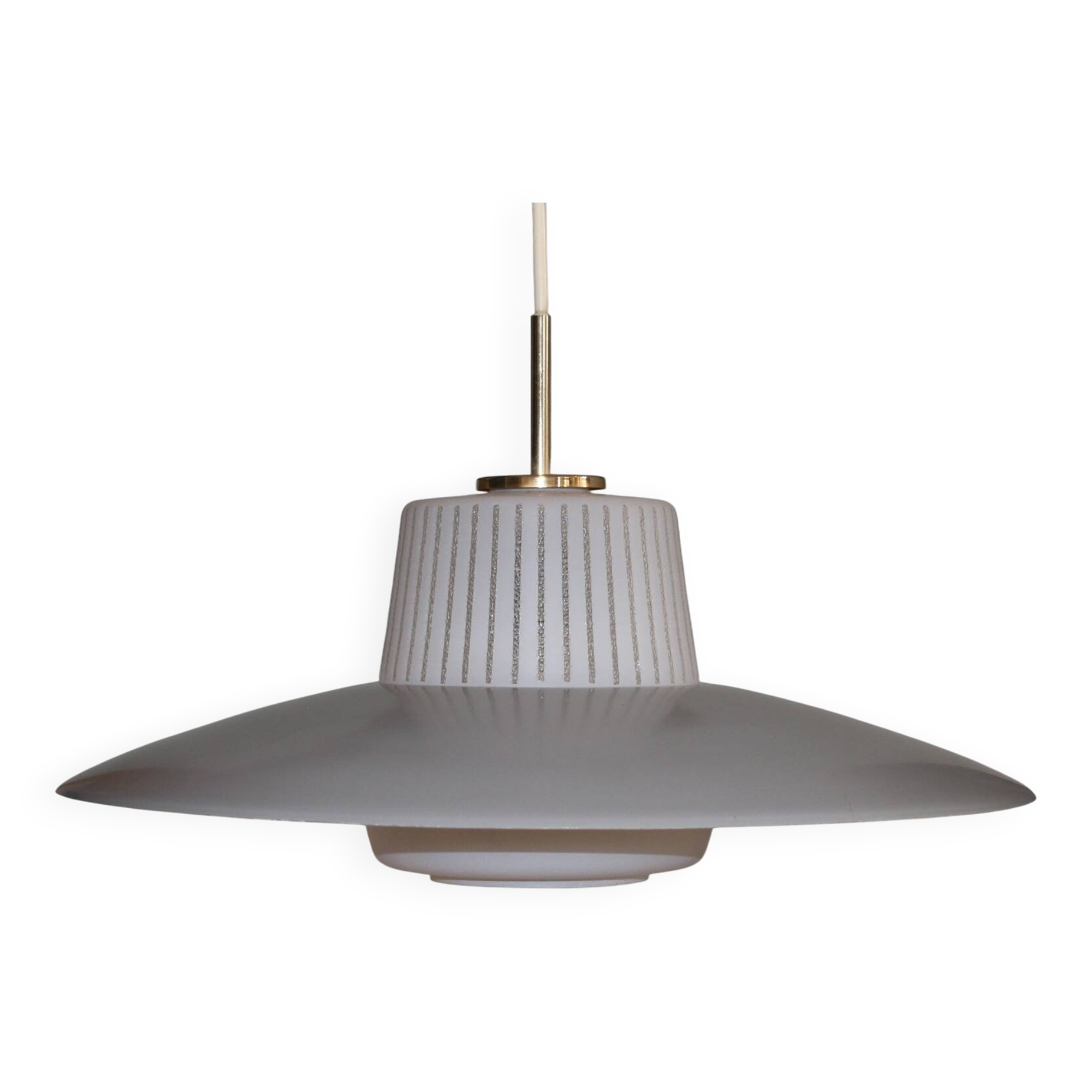 Opaline suspension lacquered steel and brass