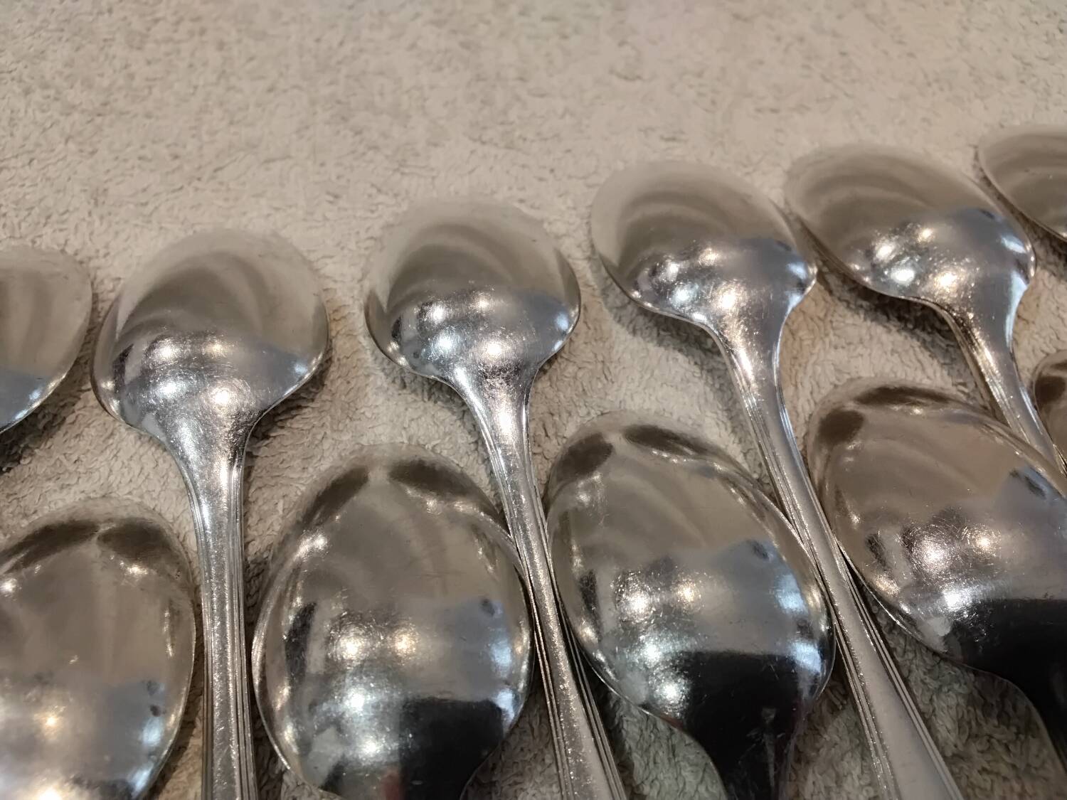 12 silver-plated metal teaspoons by Christofle America, 14.1cm