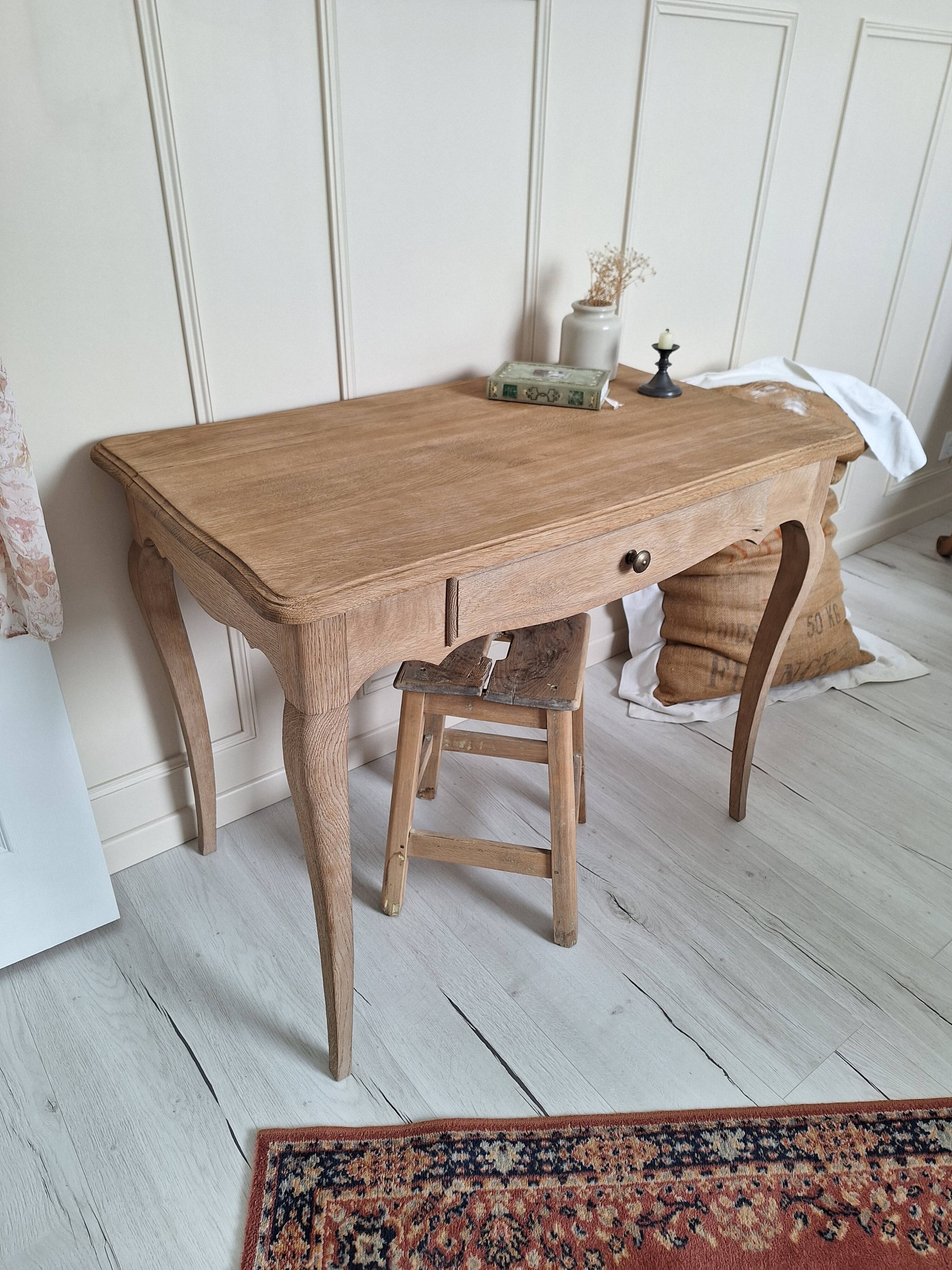 Antique oak side table in Louis XV style