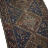 Handmade Traditional Blue Wool Persian Area Rug- 120x272cm