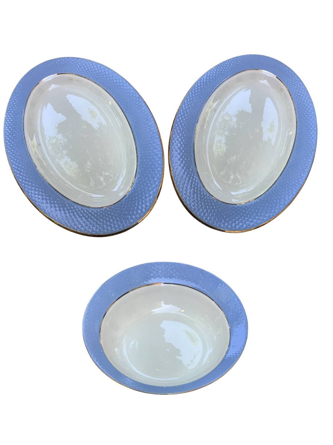 🩵 Set of 3 antique L'Amandinoise dishes 🩵