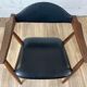 Vintage Scandinavian armchair in teak and black skai, 60s