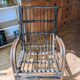 Fauteuil vintage en rotin marron foncé