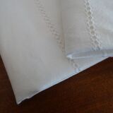 Lot 2 old embroidered pillowcases in cotton 66 x 66