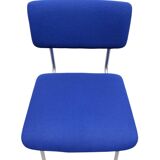 Chaise Gispen 1231 en tissu bleu, années 1960